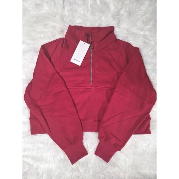 NWT Lululemon Scuba Oversized Funnel-Neck Half Zip in Red Sz 10 - Picture 2 of 6